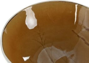 Bol shabby emailat galben din ceramică cu finisaj lucios – "Floralis"