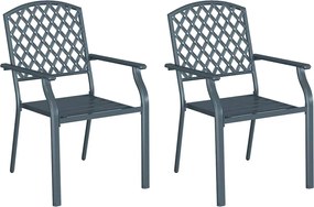 vidaXL Scaun pentru Grădină 2 pcs Antracit 56 x 65 x 89 cm Oțel