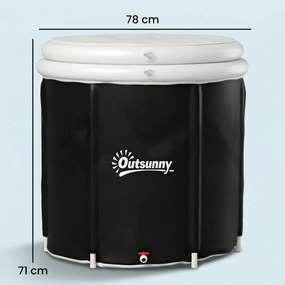 Outsunny Cadă cu Gheață 280L, Cadă pentru Imersiune în Terapia Rece cu Capac și Pompă, Cadă Gonflabilă pentru Recuperare/Terapie pentru Interior și Exterior Adulți | Aosom Romania