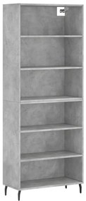 3189593 vidaXL Dulap înalt, gri beton, 69,5x32,5x180 cm, lemn compozit
