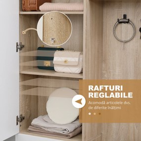 HOMCOM Organizator Multifuncțional pentru Intrare cu Oglindă, Bancă pentru Pantofi, Dulapuri, Suport Haine, Sertar și Raft | Aosom Romania