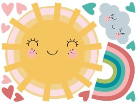 Set autocolante pentru perete Ambiance Sun, Clound and Rainbow