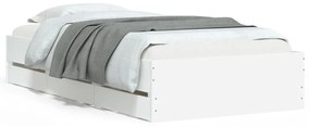 3207322 vidaXL Cadru de pat cu sertare, alb, 90x190 cm, lemn prelucrat