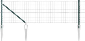 vidaXL Gard cu Stâlp Verde 0,8 x 25 m Oțel și PVC