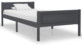 vidaXL Cadru de pat, gri, 100x200 cm, lemn masiv de pin