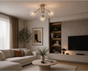 Brilagi - Lustră aplicată STELLA 3xE27/60W/230V bej/auriu