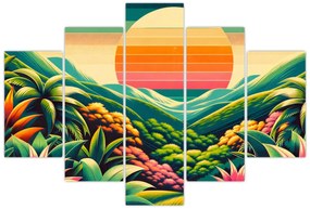 Tablou - Apus de soare multicolor (150x105 cm)