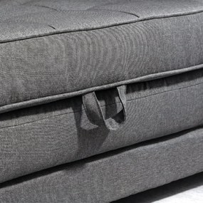 HOMCOM Canapea Extensibilă din Material Textil 2 Locuri cu Capitonaj și Arcuri, 151x75x85 cm, Gri | Aosom Romania