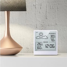 Termometru digital Solight TE48W - alimentare 5V/2xAAA + 2xAAA, alb