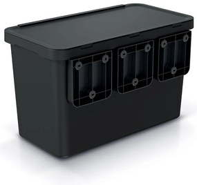 Coș de gunoi, 23 + 10 l, negru