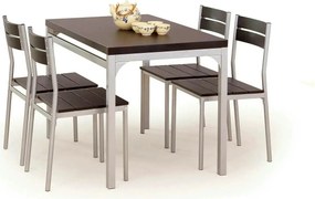 Set masa si 4 scaune MALCOLM, wenge/gri