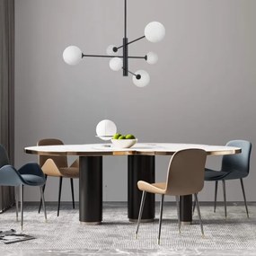 Lustră pe tijă DORADO, 6xG9/40W/230V, neagră