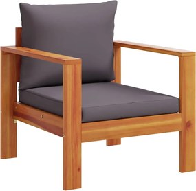 vidaXL Scaun de grădină cu perne, lemn masiv de acacia