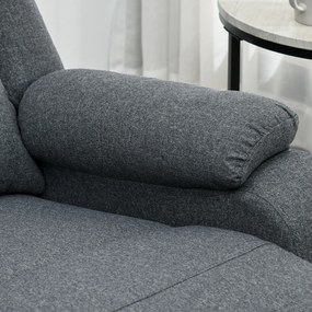 HOMCOM Fotoliu de relaxare, funcție de culcare și suport de picioare, reglabil, până la 150 kg, cadru din oțel, 90 x 96 x 98 cm, Gri | Aosom Romania