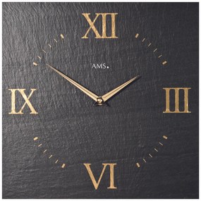 Ceas de perete AMS 9517, de design, din ardezie, 30 x 30 cm