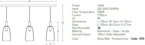 Lustra LED cu 3 pendule design modern Vicun negru