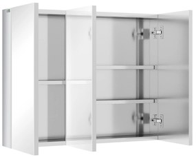 kleankin Spiegelschrank, dulap de baie, 3 uși cu oglindă, 5 rafturi interioare, oțel inoxidabil, Culoare: Argintiu, 70 x 12 x 55 cm | Aosom Romania