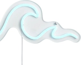 Lampă de perete neon albastră cu LED inclus - Wave