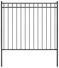 vidaXL Gard de grădină din oțel 1,81x1,5 m negru