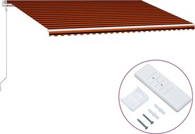 vidaXL Copertină retractabilă automat, portocaliu & maro, 600x300 cm