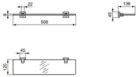 Etajera sticla Ideal Standard IOM