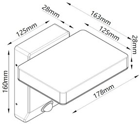 Aplica de perete exterior LED, Protectie IP54, Senzor de miscare, Cooper alb MA-8476