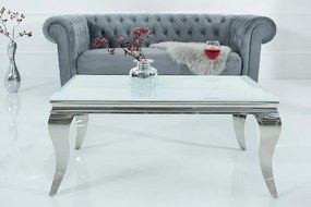 Masuta eleganta Modern Barock 100cm, alb/ argintiu