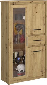 Vitrină joasă 2D1W1S, stejar Artisan, AIRON