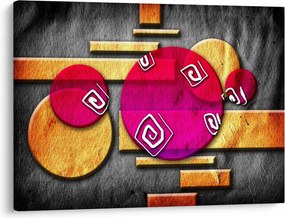 Tablou abstract cu simboluri istorice (70x50 cm)