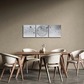 Tablou - Baloane pe perete de cărămidă (cu ceas) (90x30 cm)