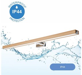 Aplică LED pentru oglindă Brilagi WOODY MIRROR LED/15W/230V IP44 stejar/crom