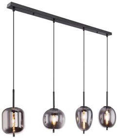 Lustra suspendata cu 4 pendule design modern BLACKY fumuriu 15345-4 GL