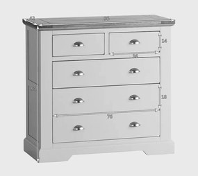 Comodă lemn masiv gri Ives Personalizabilă, 96 × 42 × 91 cm