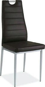 Scaun tapitat H260, maro/crom, piele ecologica/metal, 40X38X96 cm