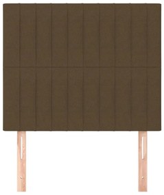 Tablii de pat, 2 buc, maro inchis, 100x5x78 88 cm, textil 2, Maro inchis, 100 x 5 x 118 128 cm