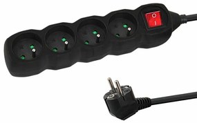 Prelungitor Esperanza ELK212K switch ON/OFF 4 prize 1.5m Negru