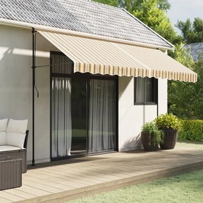 vidaXL Pânză de rezervă copertină, dungi multicolore, 4x3 m