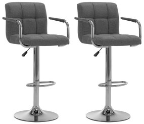 283419 vidaXL Scaune de bar, 2 buc., gri deschis, material textil