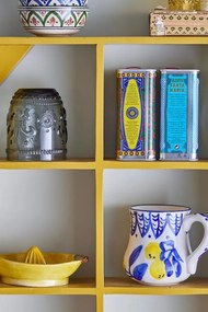 Cană din ceramică pictată manual, design mediteranean, 9.5x11.5 cm, „Maxima"