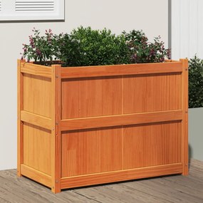 vidaXL Jardinieră de grădină, maro ceruit, 90x50x70 cm, lemn masiv pin