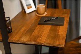 Biblioteca lemn, Seria A-620, Homs, negru/natur, 200 x 70 x 50 cm, lemn/metal,30283