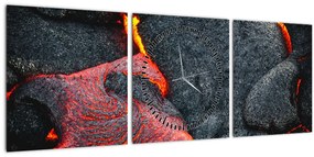 Tablou - Lava (cu ceas) (90x30 cm)