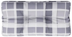 360593 vidaXL Pernă de paleți, gri carouri, 70x40x12 cm, material textil