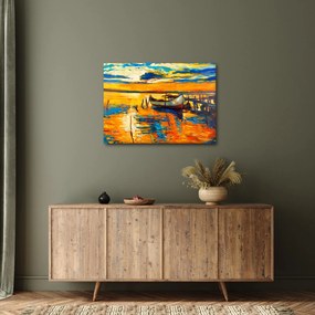 Tablou - Barca la apus de soare (70x50 cm)
