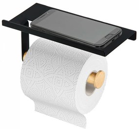 Suport hârtie igienică Altom PHONE, 18 x 10 cm,negru