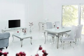 Masa Dining Eleganta, Sticla, Alb, Modern Barock 200cm