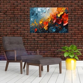 Tablou - Pictură abstractă de flori III. (90x60 cm)