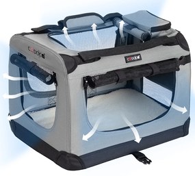 Deuba Geanta portabila pentru caini XXL 90x61x65cm - gri