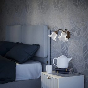 Aplica de perete stil clasic italian din alama si sticla Ricciolo