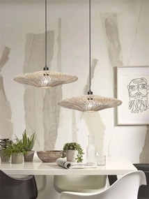 Lustra/Pendul eco din ratan Zanzibar flat 55cm L, white